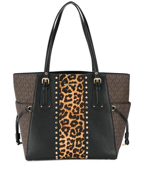 michael kors leopard skin tote|michael kors black leopard purse.